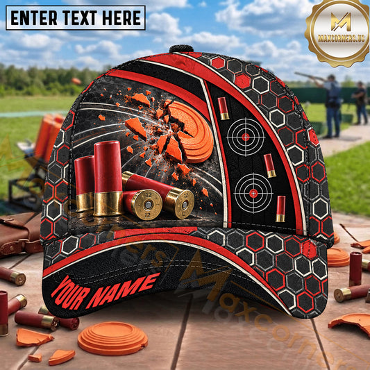 Maxcorners Trap Shooting Shotgun Shells Target Grid Multiple Options Personalized Name 3D Cap