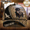 Maxcorners Black Geometric Marsh Camo Dog Hunting Multicolor Options Personalized Name 3D Cap