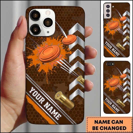 Maxcorners 12 Gauge Shell Emblem Pull Clay Target Personalized Name Trap Shooting Phone Case
