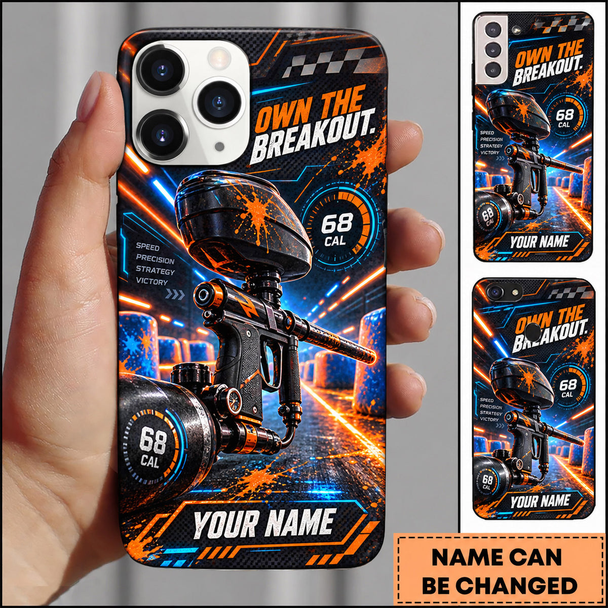 Maxcorners Paintball Own The Breakout Tactical Marker Personalized Name 3D Phone Case