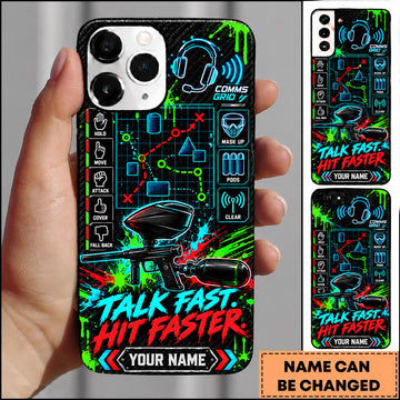 Maxcorners Paintball Talk Fast Hit Faster Tactical Personalized Name 3D Phone Case