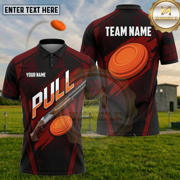(5 Colors) Maxcorners Trap Shooting PULL Clay Targets Dynamic Motion Multiple Options Personalized Name, Team Name 3D Shirt