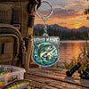 Maxcorners Blue Water Fishing Emblem Personalized Name 2D Acrylic Keychain Ornament (13 Fish Species)