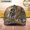 Maxcorners Dog Hunting And Duck Hunting Full Marsh Camouflage Pattern Multiple Options Personalized Name 3D Cap