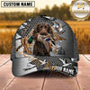 Maxcorners Dog Hunting And Duck Hunting Metallic Mesh Waterfowl Artwork Multiple Options Personalized Name 3D Cap
