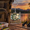 Maxcorners Classic Fishing Reel Illustration Personalized Name 2D Acrylic Keychain Ornament (8 Fish Species)