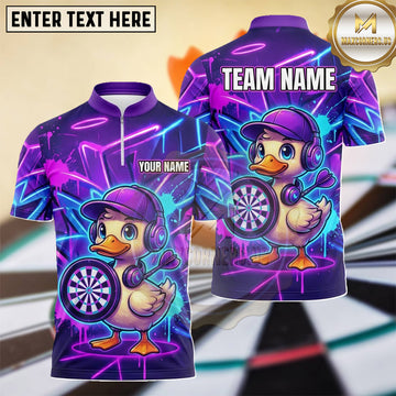 Maxcorners Cool Duck Neon Arcade Dartboard Multiple Options Personalized Name, Team Name 3D Shirt