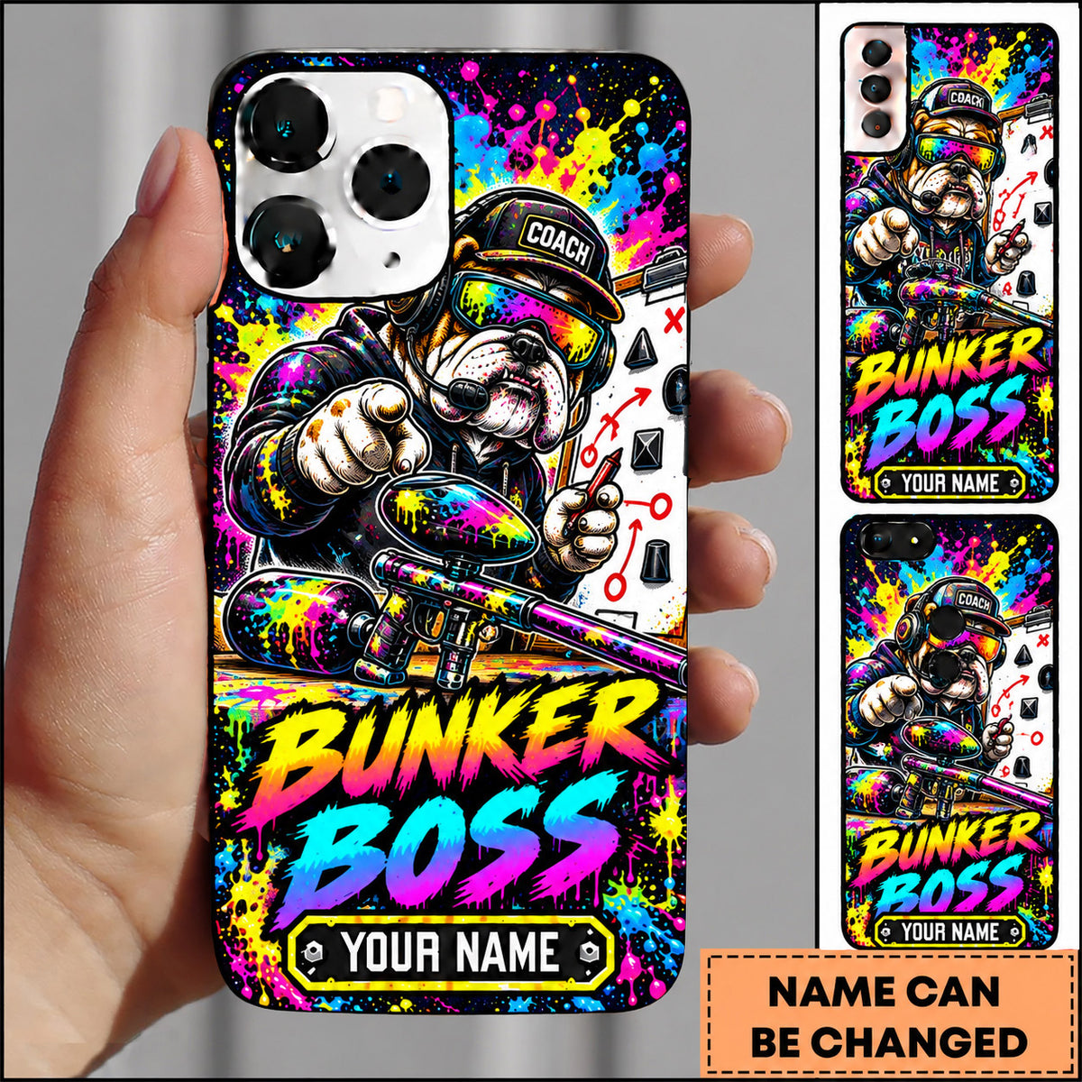 Maxcorners Paintball Bunker Boss Action Warrior Personalized Name 3D Phone Case