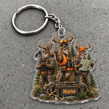 Maxcorners Deer Hunting Team Wilderness Gear Adventure Custom Name Trap Hunting Custom Gift 2D Flat Acrylic Ornament, Keychain