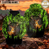 Maxcorners Whitetail Buck Autumn Forest Camo Personalized Name 3D Hoodie