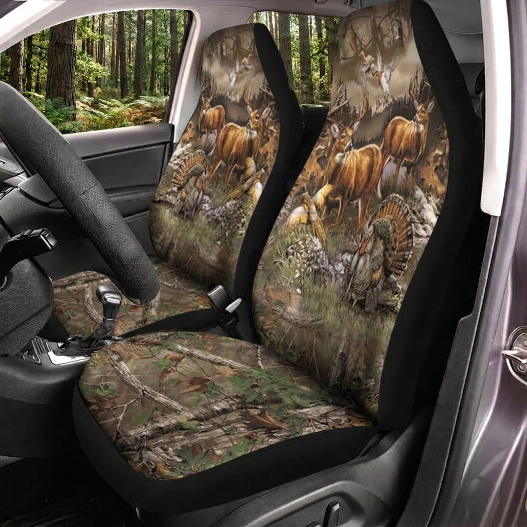 Maxcorners Elk Hunting Forest Landscape Car Seat Covers