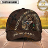 Maxcorners Dark Brown Leather Cross Strap Duck Hunting With Dogs Multi Options Personalized Name 3D Cap