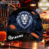 Maxcorners White Lion Blue Smoke Trap Shooting Personalized Name 3D Cap