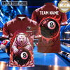 Maxcorners Polar Bear Arctic Ice 8 Ball Pool Multiple Options Personalized Name, Team Name 3D Shirt