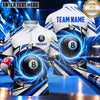 Maxcorners Abstract Lightning Strike 8 Ball Billiards Multiple Options Personalized Name, Team Name 3D Shirt