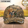 Maxcorners Golden Wetland Grass Flying Ducks Duck Hunting With Dogs Multi Options Personalized Name 3D Cap