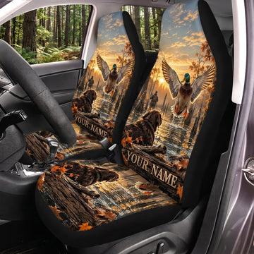 Maxcorners Duck Hunting Golden Lake Sunset Personalized Name Car Seat Covers