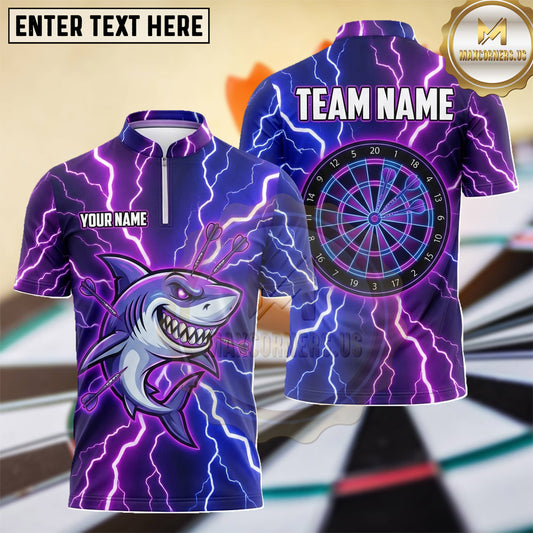 Maxcorners Fierce Shark Electric Thunder Dartboard Multiple Options Personalized Name, Team Name 3D Shirt