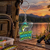 Maxcorners Weekend Hooked Fishing Quote Personalized Name 2D Acrylic Keychain Ornament (13 Fish Species)
