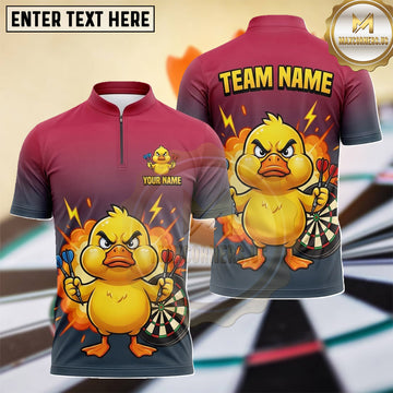 Maxcorners Cute Duckling Fiery Cartoon Dartboard Multiple Options Personalized Name, Team Name 3D Shirt