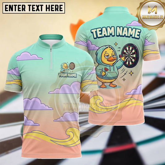 Maxcorners Cute Duckling Dreamy Cloud Landscape Multiple Options Personalized Name, Team Name 3D Shirt