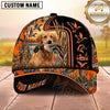 Maxcorners Dog Hunting And Duck Hunting Woodland Camouflage Artwork Multiple Options Personalized Name 3D Cap
