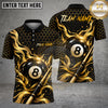 Maxcorners Billiards 8 Ball Flame Honeycomb Cue Graphic Multiple Options Personalized Name, Team Name 3D Shirt