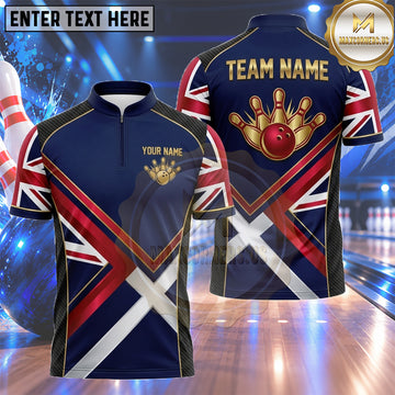 Maxcorners American Bowling Shirt Patriotic Eagle Flag Wave Multiple Options Personalized Name, Team Name 3D Shirt