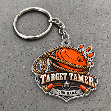 Maxcorners Personalized Target Tamer Western Rope Clay Target Shotgun Shells Custom Name Trap Shooting Custom Gift 2D Flat Acrylic Ornament, Keychain