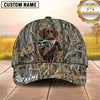 Maxcorners Classic Allover Marsh Grass Camo Duck Hunting With Dogs Multi Options Personalized Name 3D Cap