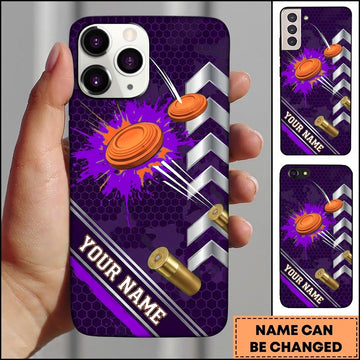 Maxcorners 12 Gauge Shell Emblem Pull Clay Target Personalized Name Trap Shooting Phone Case