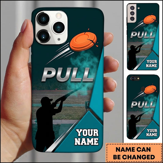 Maxcorners Minimal Night Shooter Pull Clay Target Personalized Name Trap Shooting Phone Case