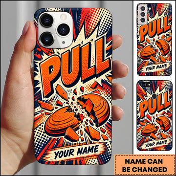 Maxcorners Trap Shooting Comic Pop Art Clay Target Personalized Name 3D Phone Case