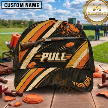 Maxcorners Trap Shooting Clay Target Mascot Graffiti Pull Graphic Multiple Options Personalized Name 3D Cap
