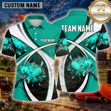 Maxcorners Clay Target Shooting Dynamic Swirl Multiple Options Personalized Name, Team Name 3D Shirt