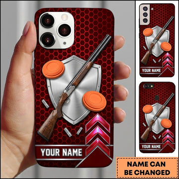 Maxcorners Classic Shotgun Shield Clay Target Shooting Personalized Name Trap Shooting Phone Case