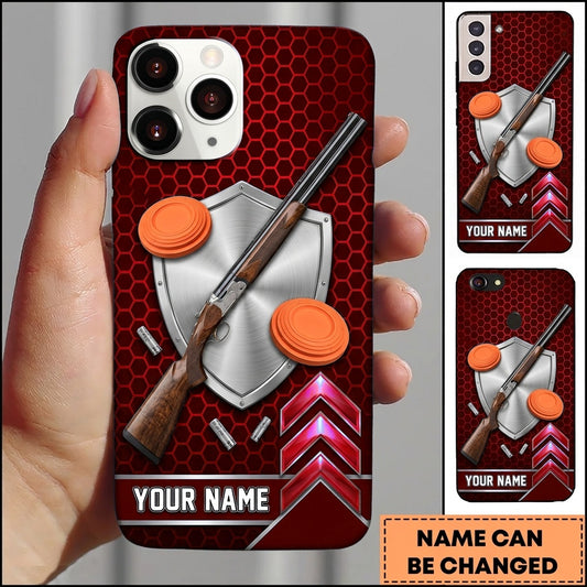 Maxcorners Classic Shotgun Shield Clay Target Shooting Personalized Name Trap Shooting Phone Case