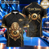 Maxcorners Regal Lion Crown 8 Ball Pool Multiple Options Personalized Name, Team Name 3D Shirt