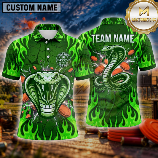 Maxcorners Trap Shooting Shirt Cobra Striking Snake Multiple Options Personalized Name, Team Name 3D Shirt