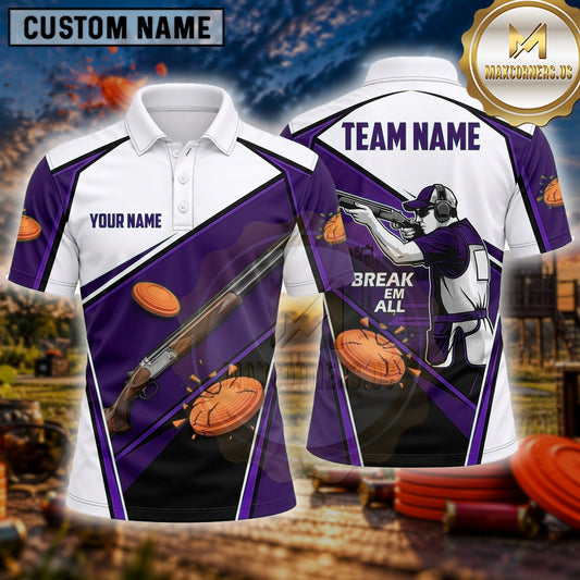 Maxcorners Trap Shooting Shirt Clay Target Shooting Marksman Action Multiple Options Personalized Name, Team Name 3D Shirt