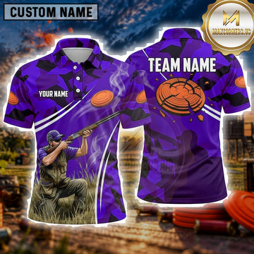 Maxcorners Trap Shooting Shirt Clay Shooting Marksman Rifle Action Multiple Options Personalized Name, Team Name 3D Shirt