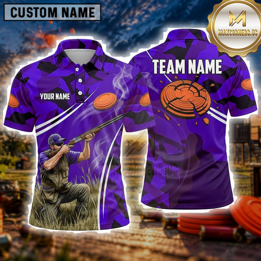 Maxcorners Trap Shooting Shirt Clay Shooting Marksman Rifle Action Multiple Options Personalized Name, Team Name 3D Shirt