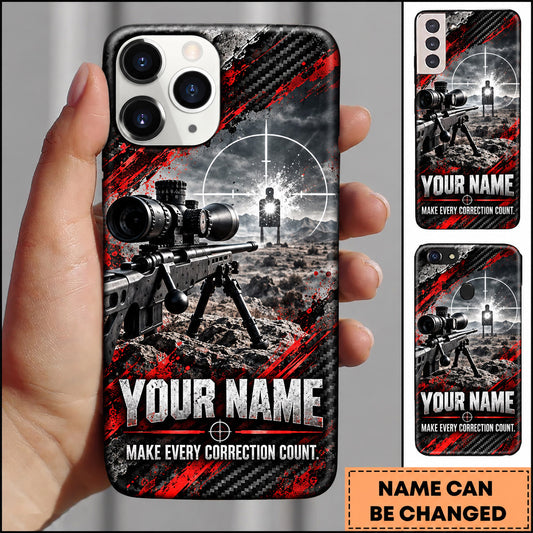 Maxcorners Long Range Shooting Make Every Correction Count Personalized Name 3D Phone Case