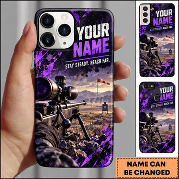Maxcorners Long Range Shooting Stay Steady Reach Far Personalized Name 3D Phone Case