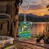 Maxcorners Weekend Hooked Fishing Quote Personalized Name 2D Acrylic Keychain Ornament (13 Fish Species)