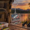 Maxcorners Hooked on Freedom Patriotic Fishing Personalized Name 2D Acrylic Keychain Ornament (8 Fish Species)
