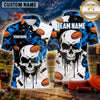 Maxcorners Skull Dripping Flame Artwork Multiple Options Personalized Name, Team Name 3D Shirt