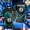 Maxcorners Thunder Wolf Lightning Emblem Billiards Multiple Options Personalized Name, Team Name 3D Shirt