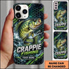 Maxcorners Fishing Hexagon Water Splash Artwork Multiple Options Personalized Name Phone Case (13 Fish Species)