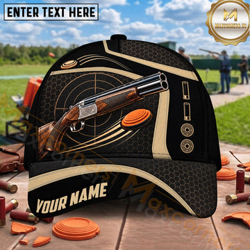 Maxcorners Trap Shooting Luxury Shotgun Target Line Design Multiple Options Personalized Name 3D Cap